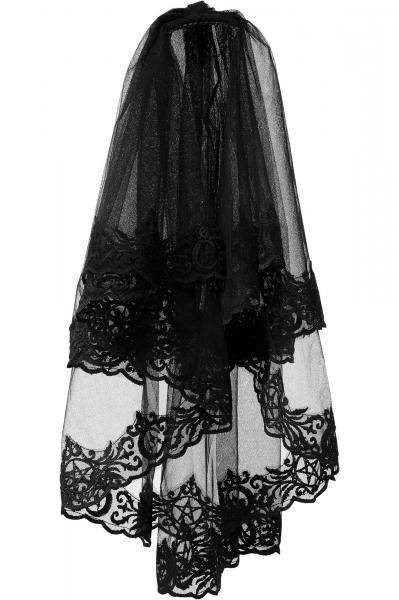 Ready to Ship Mourning Veil Black Dot Tulle