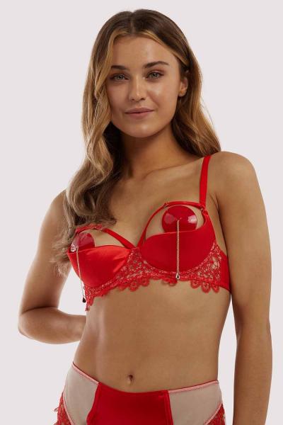 Anaise Quarter Cup Bra - Red - – BB Store