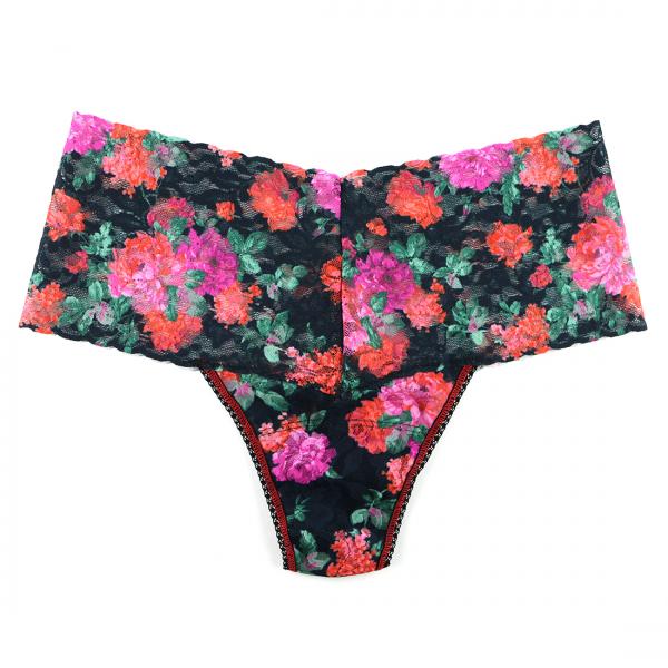 Wide waistband print lace thong, Hanky Panky