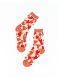 Strawberry Daisy Ruffle Sheer Crew Sock - U.S. W5.5-10