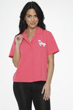 Poodle Top - Hot Pink/White -