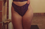 Lace High Leg Brief - Violet -