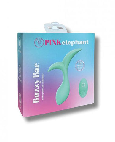Pink Elephant Buzzy Bae Rechargeable Vibe w/Remote - Aqua