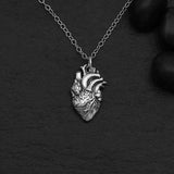 18" Anatomical Heart Necklace - Sterling Silver