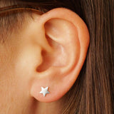 Star Post Earrings 6x6mm - Recycled Sterling Silver