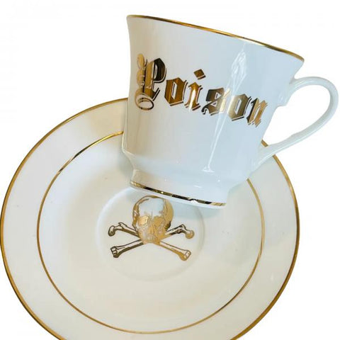 Poison Tea Cup - White/Gold
