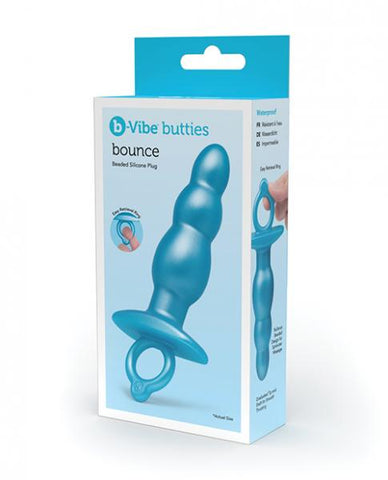 B-Vibe Butties Bounce Beaded Tapered Plug - Blue
