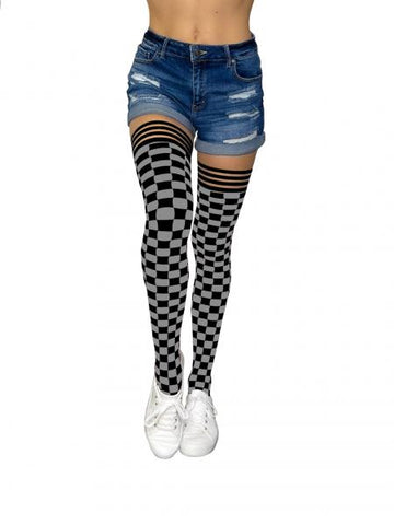 Game Day Thigh High - Black/Grey -