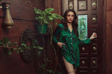 Satin Sleepshirt - Emerald Damask -