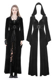 Gothic Long Hooded Coat - Black -