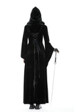 Gothic Long Hooded Coat - Black -