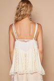 Spaghetti Strap Cami Top - Cream -