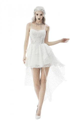 White Ghost Wedding Party Dress - White -