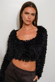 Shaggy Crop Top - Black -