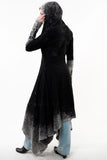 Forest Goddess French Terry Coat - Black Acid Wash -