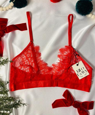 Classic Lace Bralette - Red -