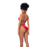 Two Piece Set with Bow Details - Red -