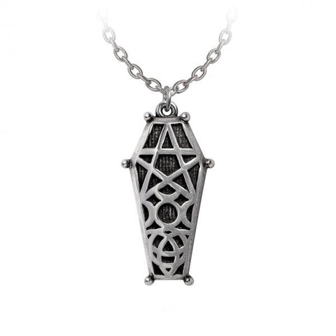 Hex Coffin Pendant Necklace