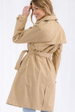 Midi Double Breasted Trench Coat - Camel -