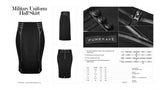 Military Uniform Half Skirt - Black -