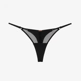 Carnaby Lace Adjustable G-String - Black -