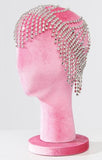 1920s Rhinestone Flapper Cap - Silver - One Size