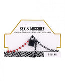 Sex & Mischief Ex's & Oh's Crystal Day Collar - Red/Black