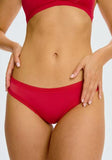 Microfiber Lace Trim Thong - Red -