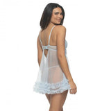 Veil Sheer Tulle Babydoll with G-String - Something Blue -