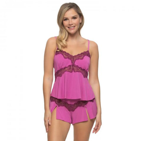 Myra Modal and Lace Cami and Short Set - Purple Orchid -