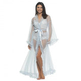 Veil Tulle Ruffle Peignoir Robe - Something Blue -