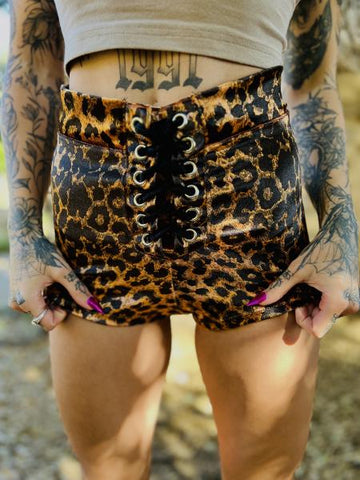 Velvet Tied Up Daisy Duke - Leopard -