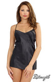 Charmeuse Robe with Chemise - Black -