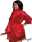 Charmeuse Robe with Chemise - Red -