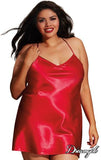 Charmeuse Robe with Chemise - Red -