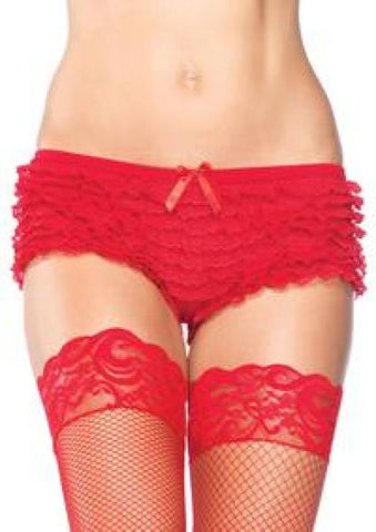 Micromesh Ruffle Tanga - Red - One Size