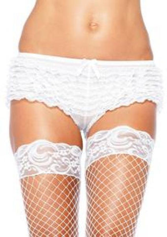 Micromesh Ruffle Tanga - White - One Size