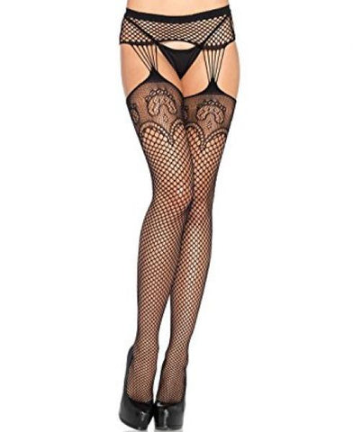 Duchess Lace Garter Stocking - Black - One Size