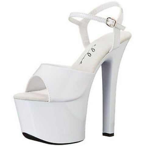 White/White - 7" Platform Strap Sandal - Size