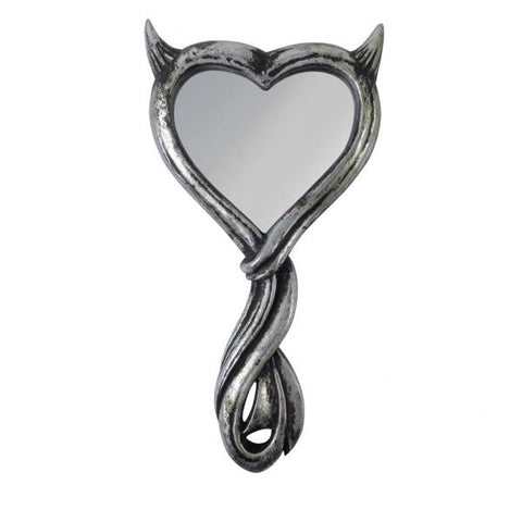 Devil's Heart Hand Mirror - Silver