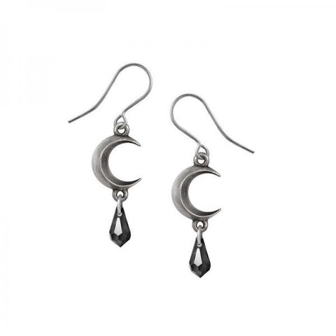 Moon - Black Earrings