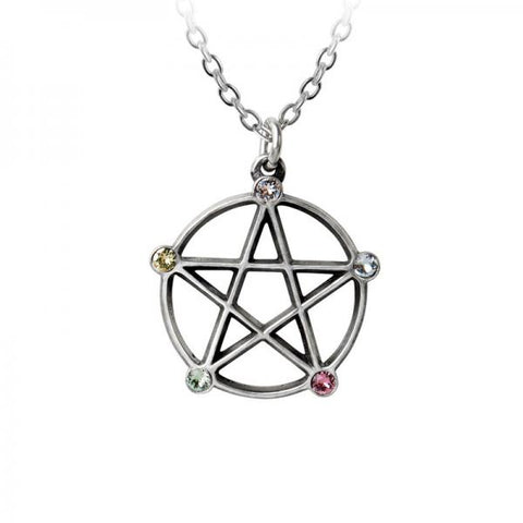 Wiccan Elemental Pentacle Necklace