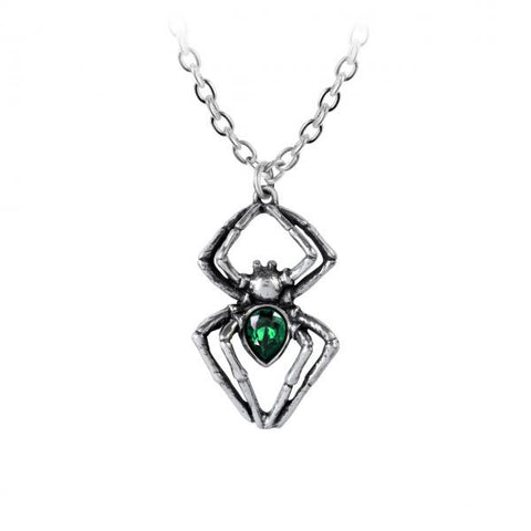 Emerald Spiderling Pendant Necklace