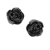 Rose Stud Earrings - Black