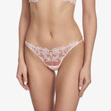 Fleur Lace Adjustable G-String - Powder -