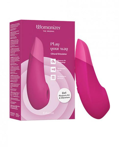 Womanizer Enhance 2 in 1 Pleasure Air & Vibrations - Vibrant Pink