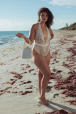 Floral Lace Teddy - Whisper Peach -