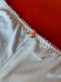 High Leg Thong - Rib Powder Blue/Whisper Peach -