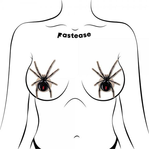 Pastease - Black Widow Pasties on Sparkling Velvet