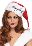 Red/White - Naughty or Nice Reversible Santa Hat - One Size